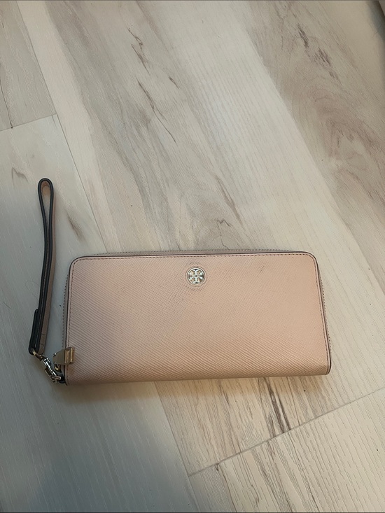Tory Burch Handbags - Tory Burch Blush Pink Zip-Around Wristlet Wallet
